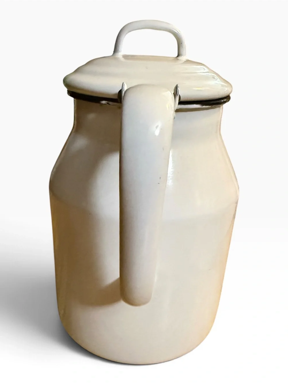 Vintage Classic White Enamelware Coffee Pot